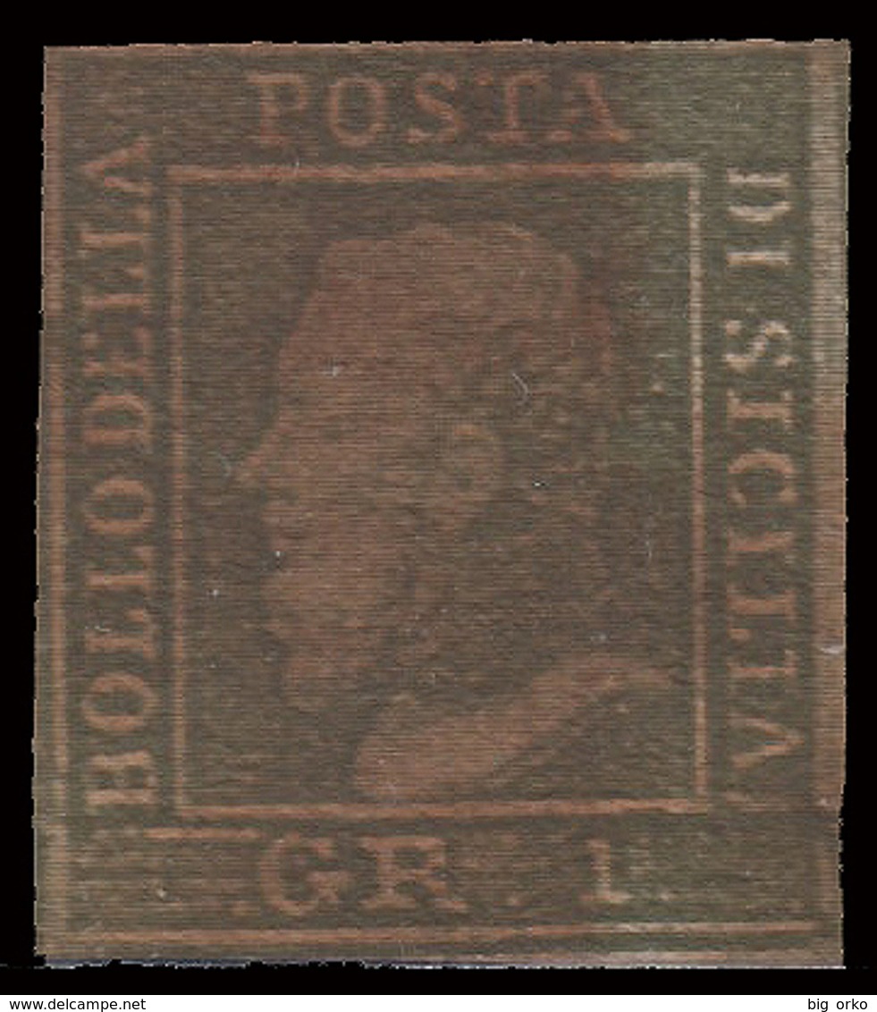 A.S.I. - Sicilia: Effige Di Ferdinando II - 1 Gr. Verde Grigiastro - 1859 - Sicilia