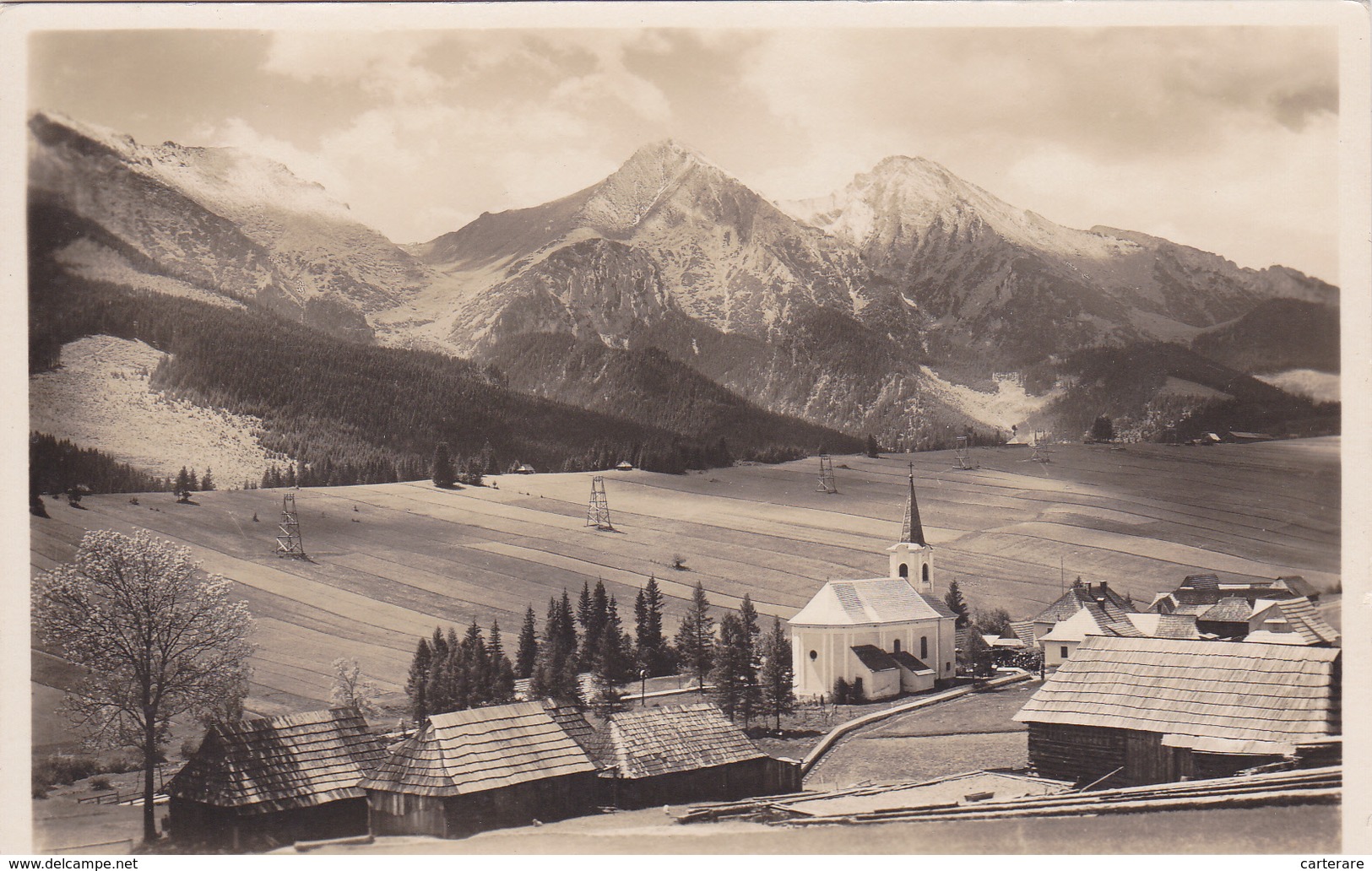 SLOVAQUIE,Vysoké,zdiar,89 6m,hautes TATRAS,STARY SMOKOVEC,région PRESOV,poprad,ligne électique,église,village, Rare - Eslovaquia