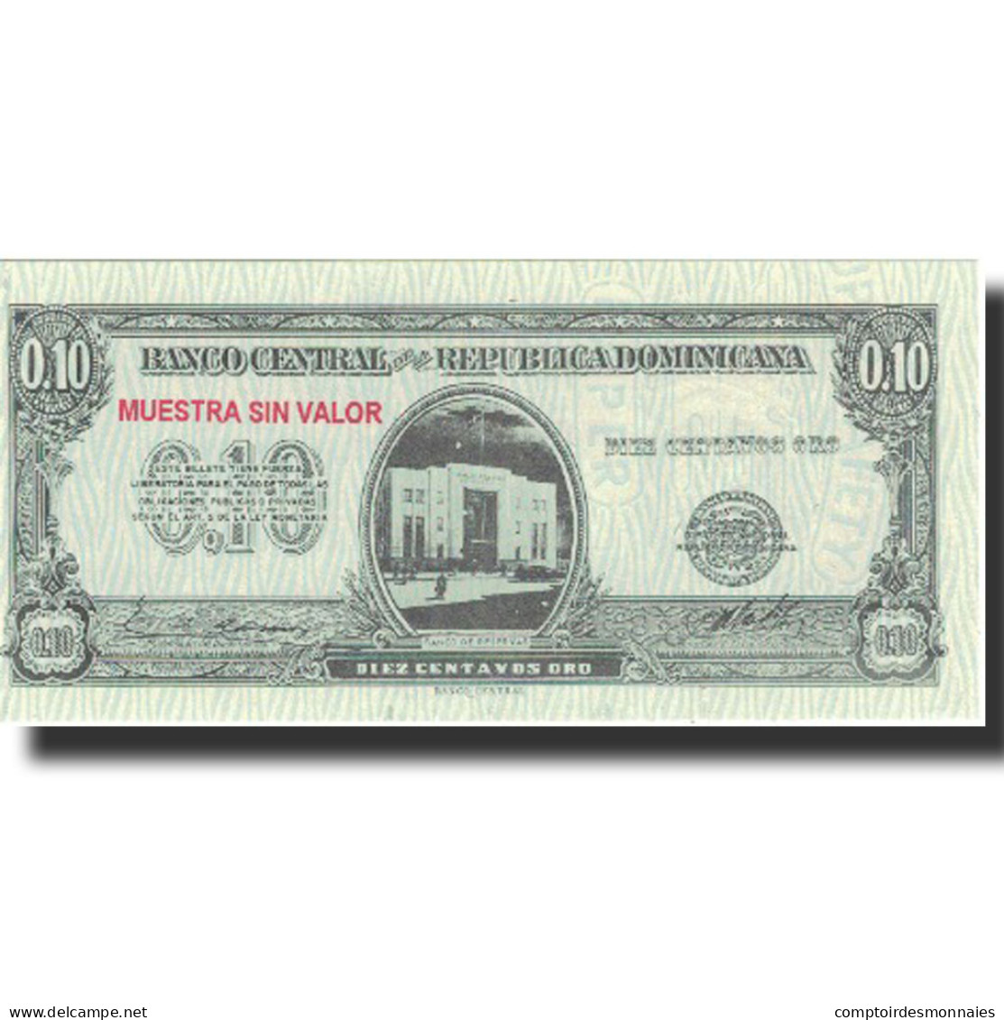 Billet, Dominican Republic, 10 Centavos Oro, Undated (1961), Specimen, KM:86s - Repubblica Dominicana