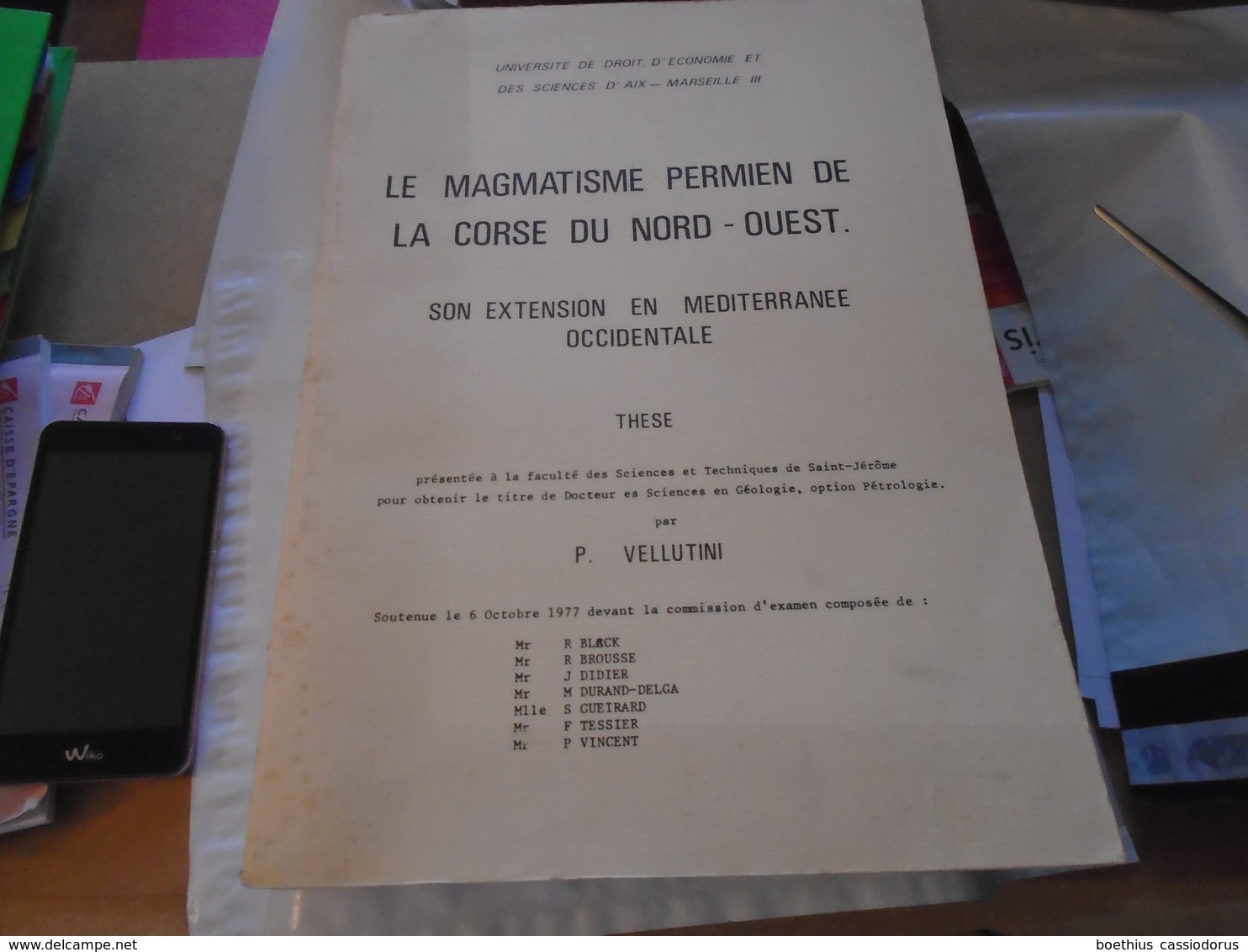 LE MAGAMATISME PERMIEN DE LA CORSE DU NORD-OUEST; Son Extension En Méditerranée Occidentale 1977  P. VELLUTINI - Corse