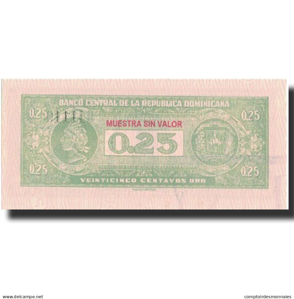 Billet, Dominican Republic, 25 Centavos Oro, Undated (1961), KM:88s, NEUF - Dominicaine