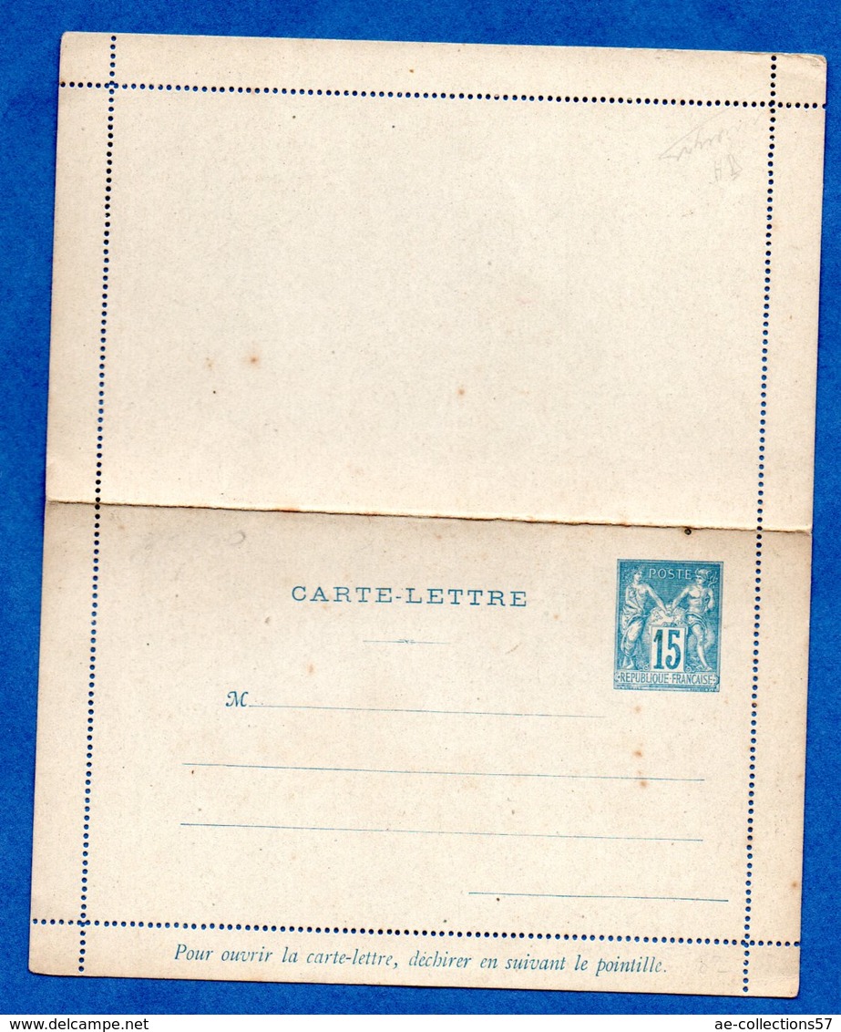 Carte Lettre  -  15 Centimes Bleu  -- Vierge - Letter Cards