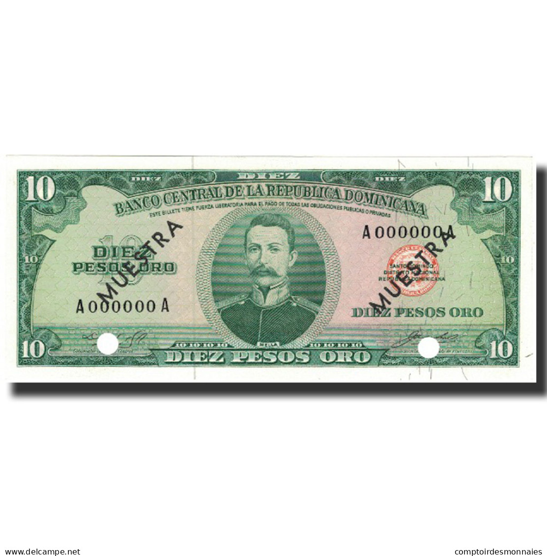 Billet, Dominican Republic, 10 Pesos Oro, Undated (1964-74), KM:101s2, NEUF - Dominicaine