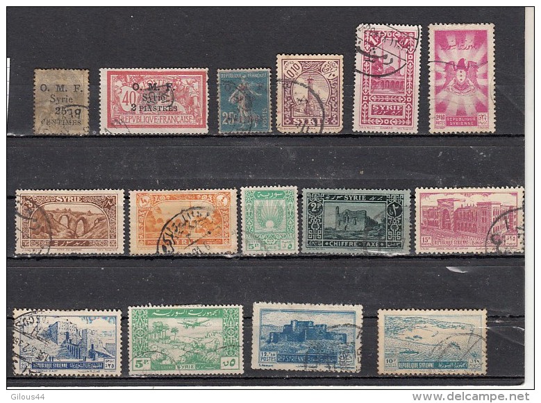 Syrie Lot De 15 Timbres - Usati