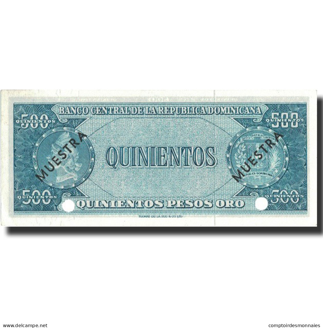 Billet, Dominican Republic, 500 Pesos Oro, Undated (1964-74), Specimen - Dominicana