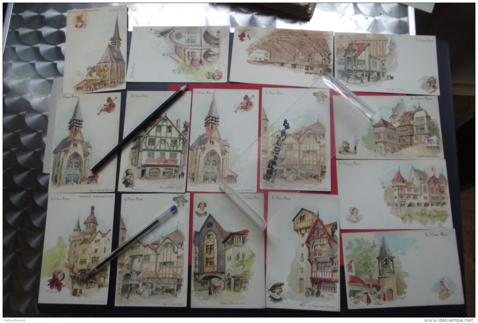 Cp Le Vieux Paris Lot 27 Cartes Signé Robida - Robida