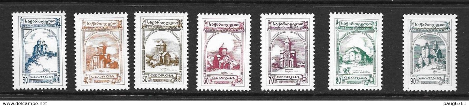 GEORGIE 1993 COURANTS-MONUMENTS YVERT N°61/67  NEUF MNH** - Géorgie