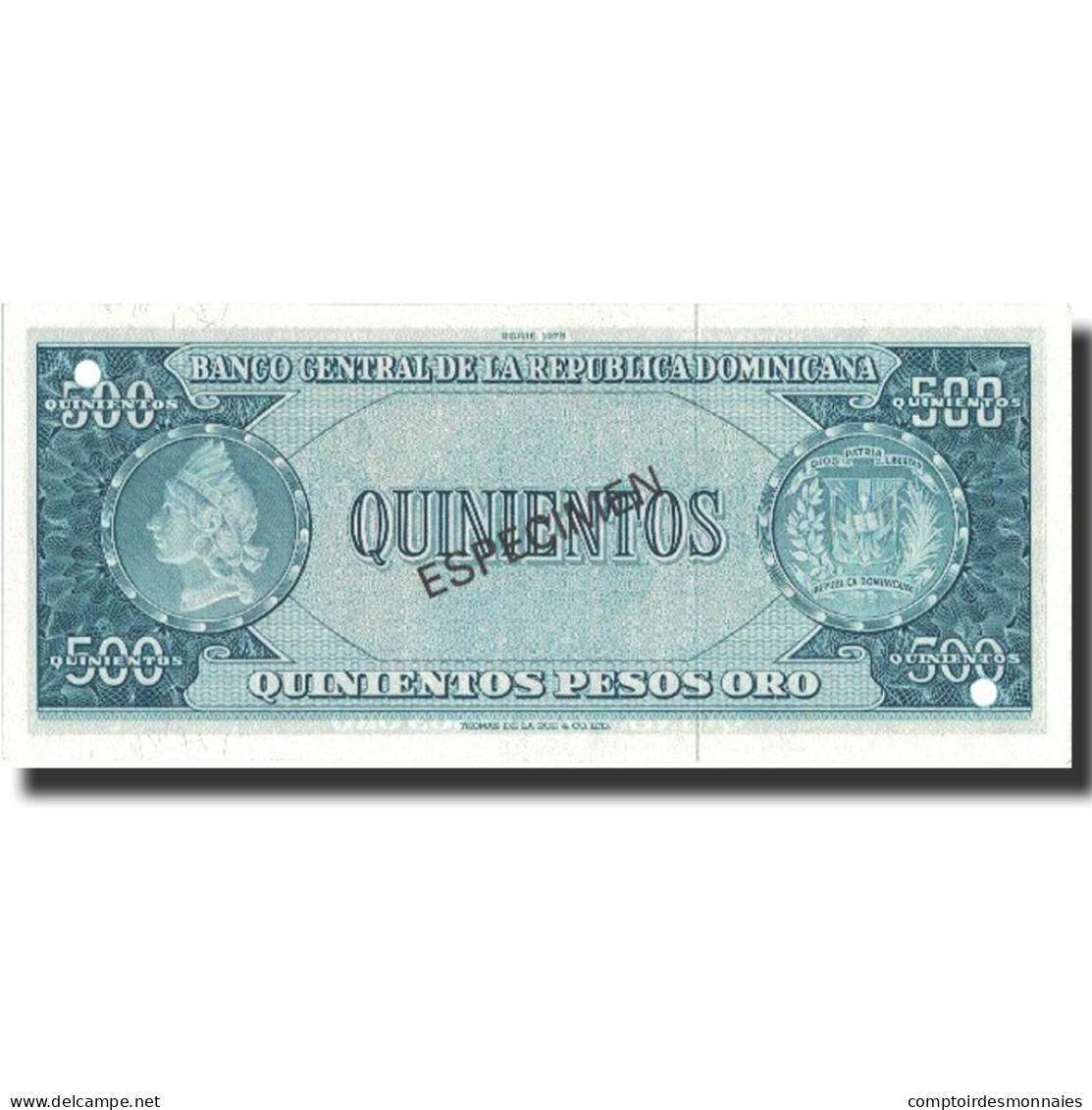 Billet, Dominican Republic, 500 Pesos Oro, 1975, 1975, Specimen, KM:114s, NEUF - Dominicaine