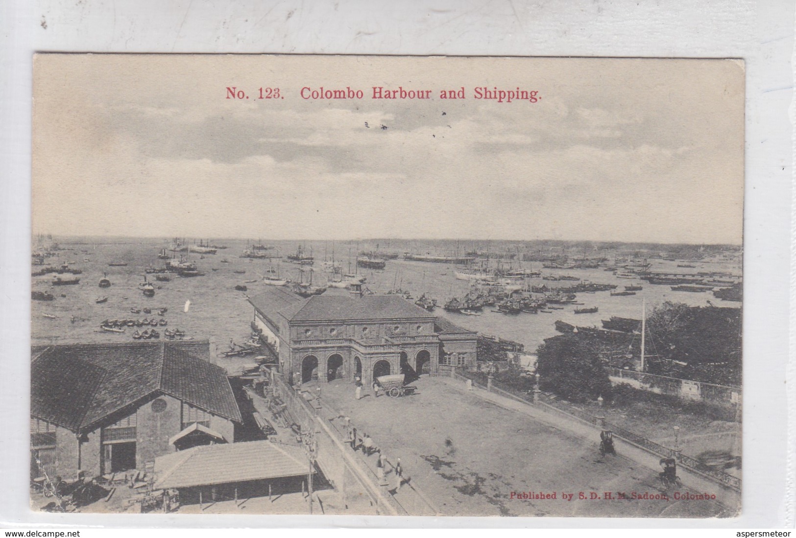 COLOMBO HARBOUR AND SHIPPING. No 123. PUB SDHM. CIRCA 1905. CIRCULEE JERSEY.-BLEUP - Sri Lanka (Ceylon)