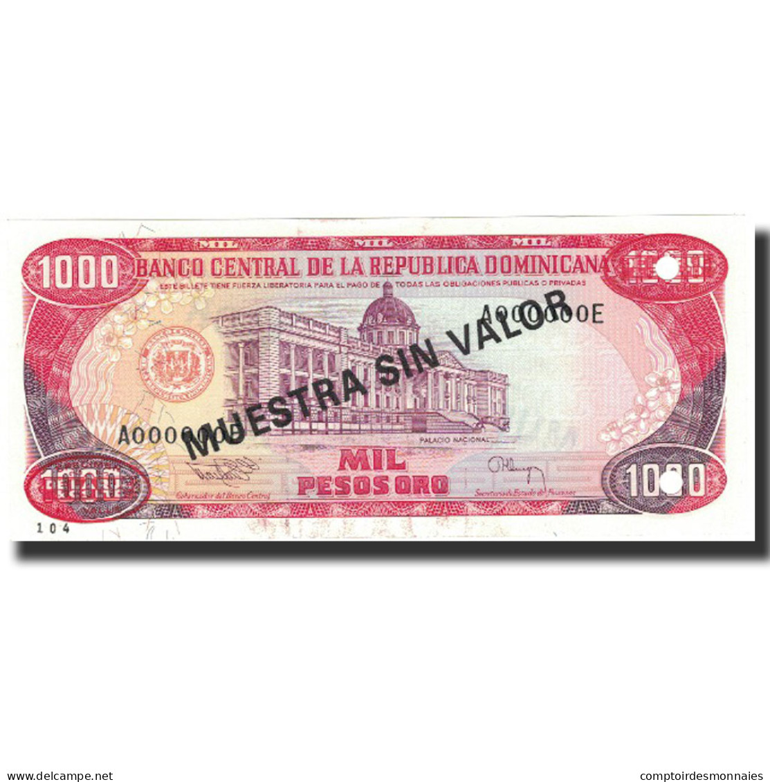Billet, Dominican Republic, 1000 Pesos Oro, 1994, 1994, KM:138s3, NEUF - Dominicana