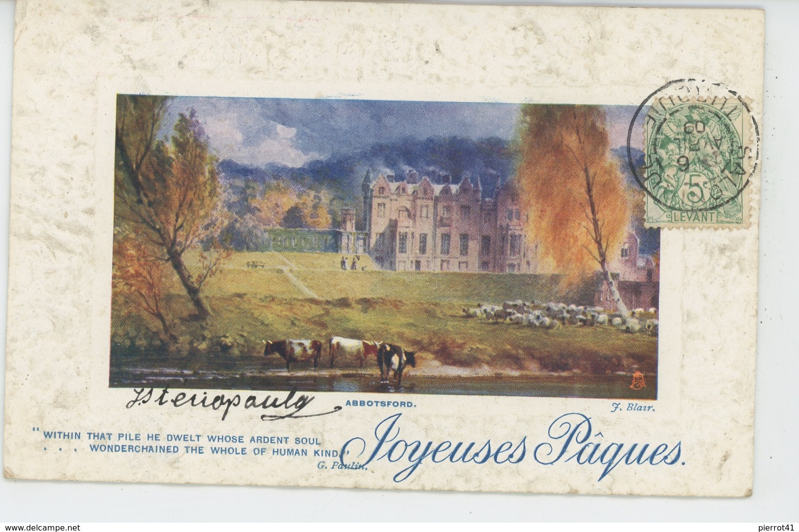 ROYAUME UNI - SCOTLAND - ABBOTSFORD (embossed Postcard) - RAPHAEL TUCK "SCOTT'S COUNTRY " - Roxburghshire