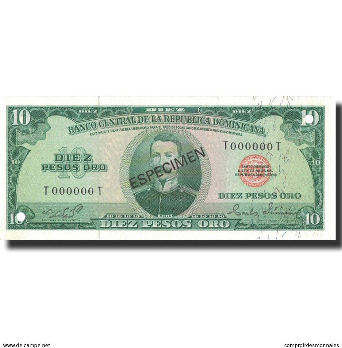 Billet, Dominican Republic, 10 Pesos Oro, 1975, 1975, Specimen, KM:101s3, NEUF - Dominicaine