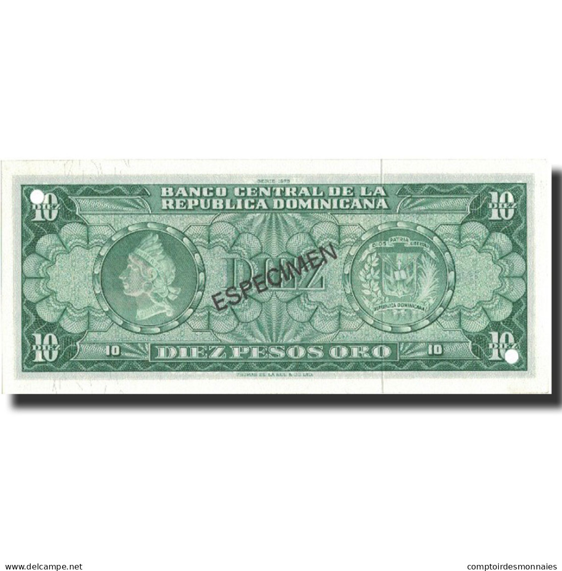 Billet, Dominican Republic, 10 Pesos Oro, 1975, 1975, Specimen, KM:101s3, NEUF - Dominicana