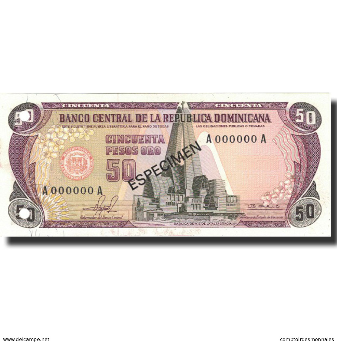 Billet, Dominican Republic, 50 Pesos Oro, 1981, 1981, Specimen, KM:121s1, NEUF - Repubblica Dominicana
