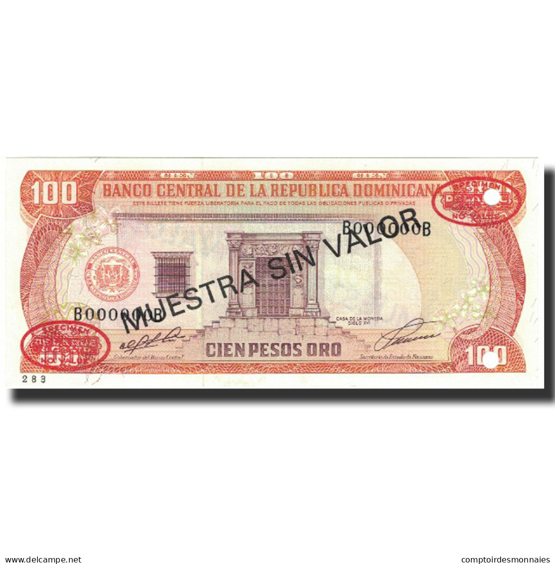 Billet, Dominican Republic, 100 Pesos Oro, 1991, 1991, Specimen, KM:136s1, NEUF - Dominicaine