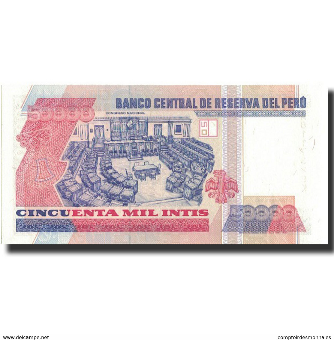 Billet, Pérou, 50,000 Intis, 1988, 1987-06-26, KM:142, SPL+ - Pérou