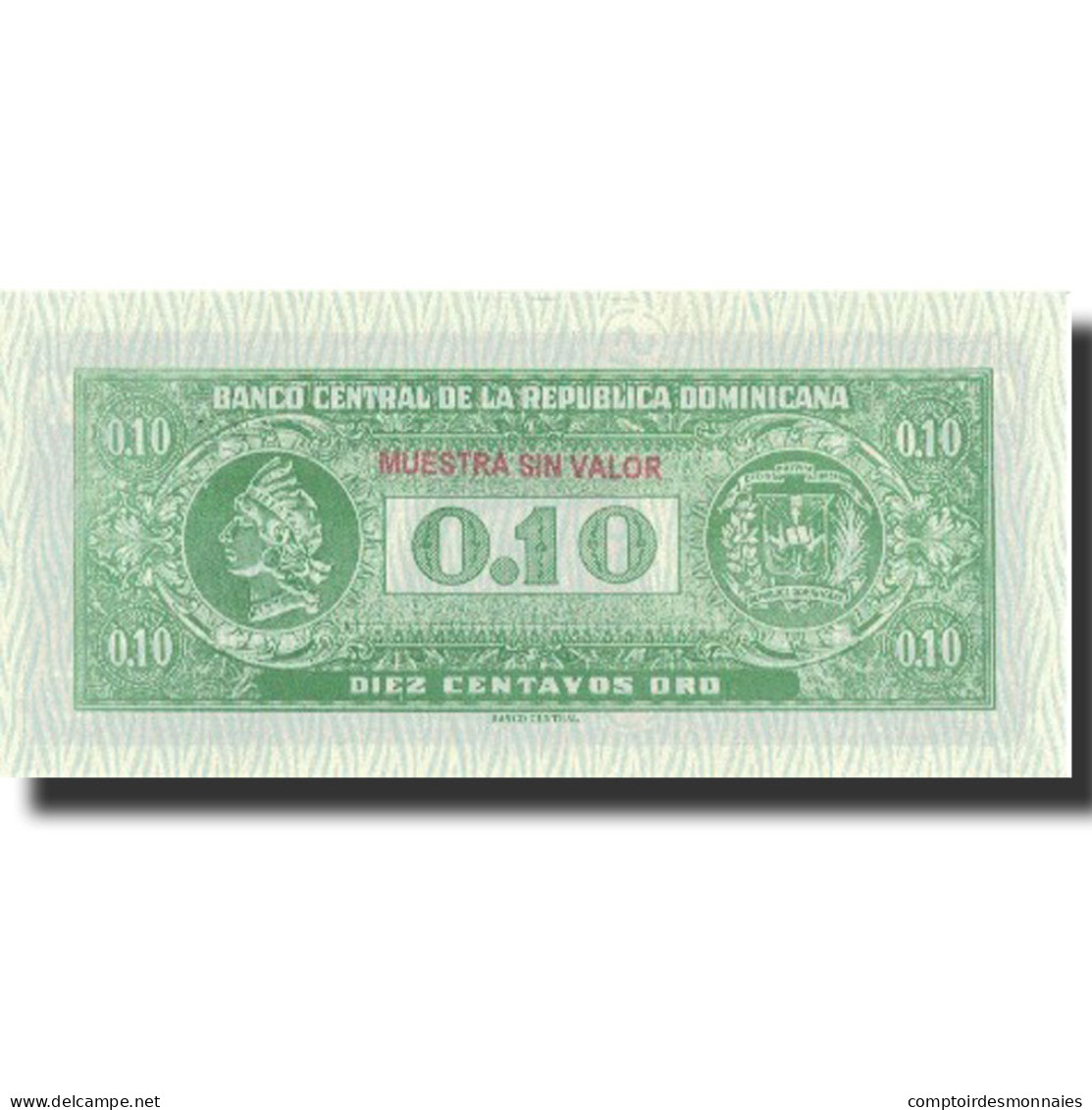Billet, Dominican Republic, 10 Centavos Oro, Undated (1961), Specimen, KM:86s - Dominikanische Rep.