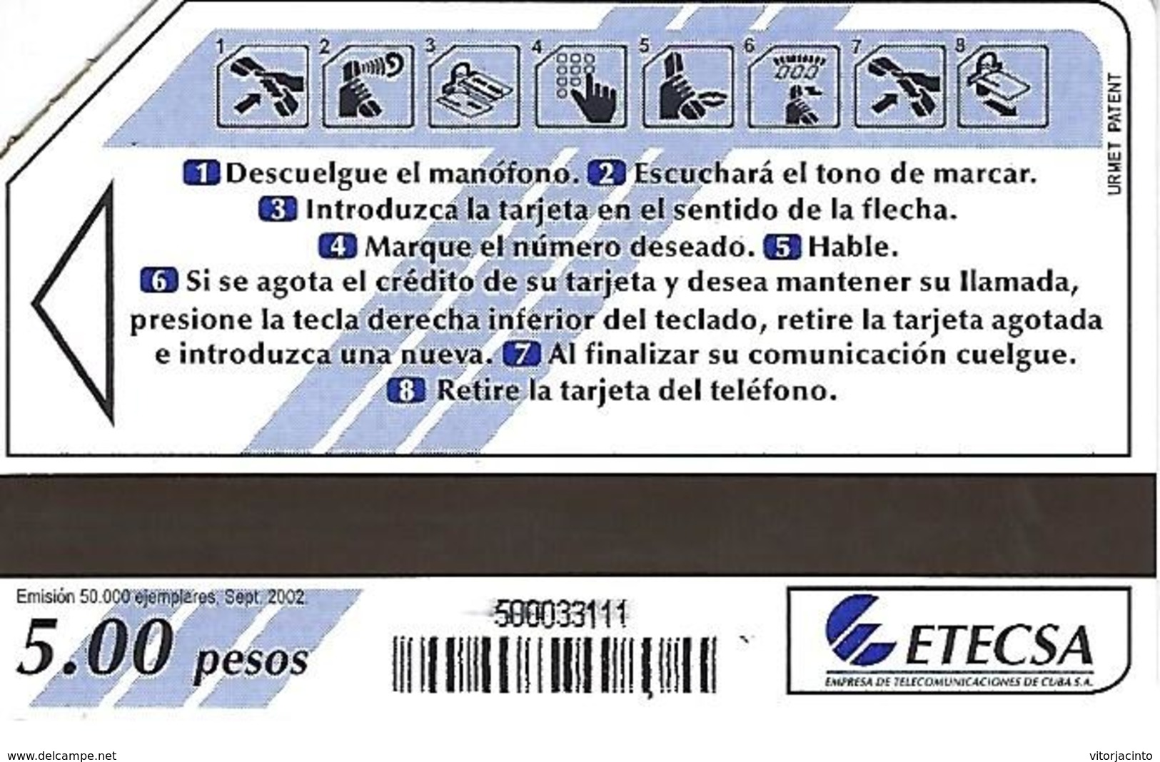 ETECSA - National And Local Phonecard - 5.00 Pesos - Cuba - Cuba