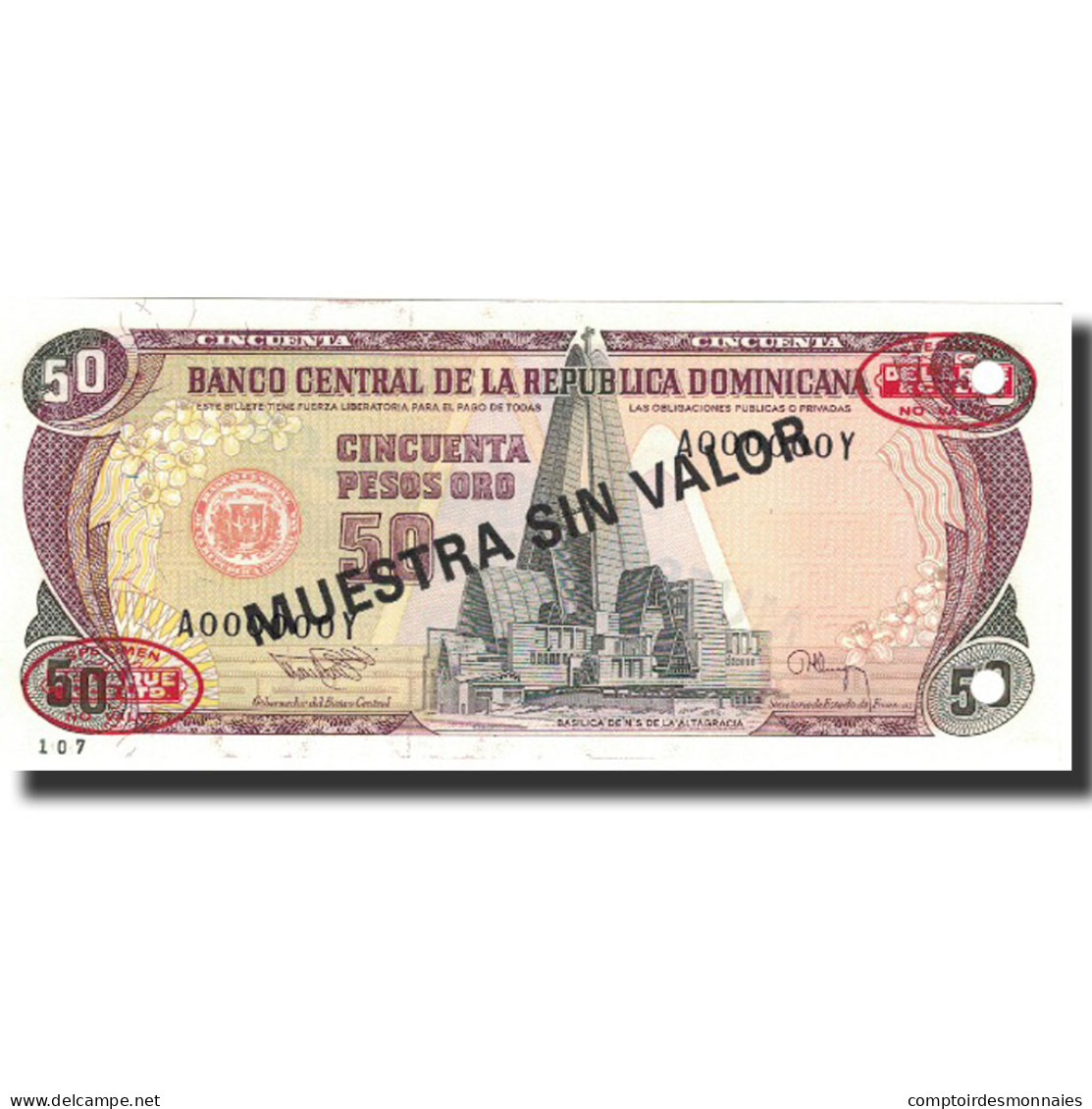 Billet, Dominican Republic, 50 Pesos Oro, 1994, 1994, Specimen, KM:135s2, NEUF - Dominicana