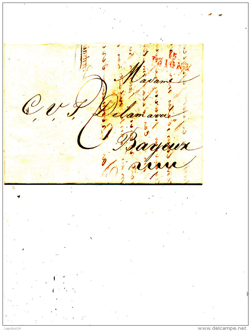 N 4 - LETTRE MARCOPHILE   ISIGNY A BAYEUX - 1801-1848: Precursors XIX