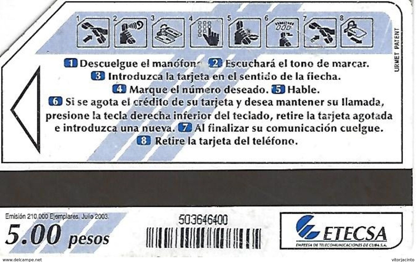 ETECSA - National And Local Phonecard - 5.00 Pesos - Cuba - Cuba
