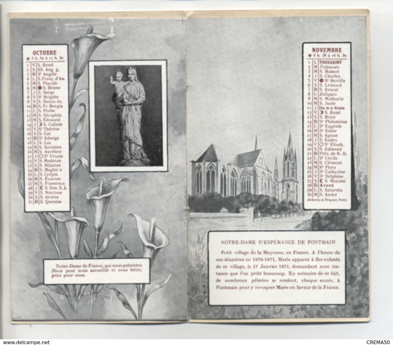 CALENDRIER LITHURGIQUE DE 1926 - UNE EGLISE OU BASILIQUE PAR MOIS - Images Religieuses