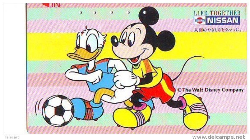 Télécarte Japon / 110-011 - DISNEY - DONALD MICKEY Football Soccer (6360) Nissan Japan Phonecard - Disney