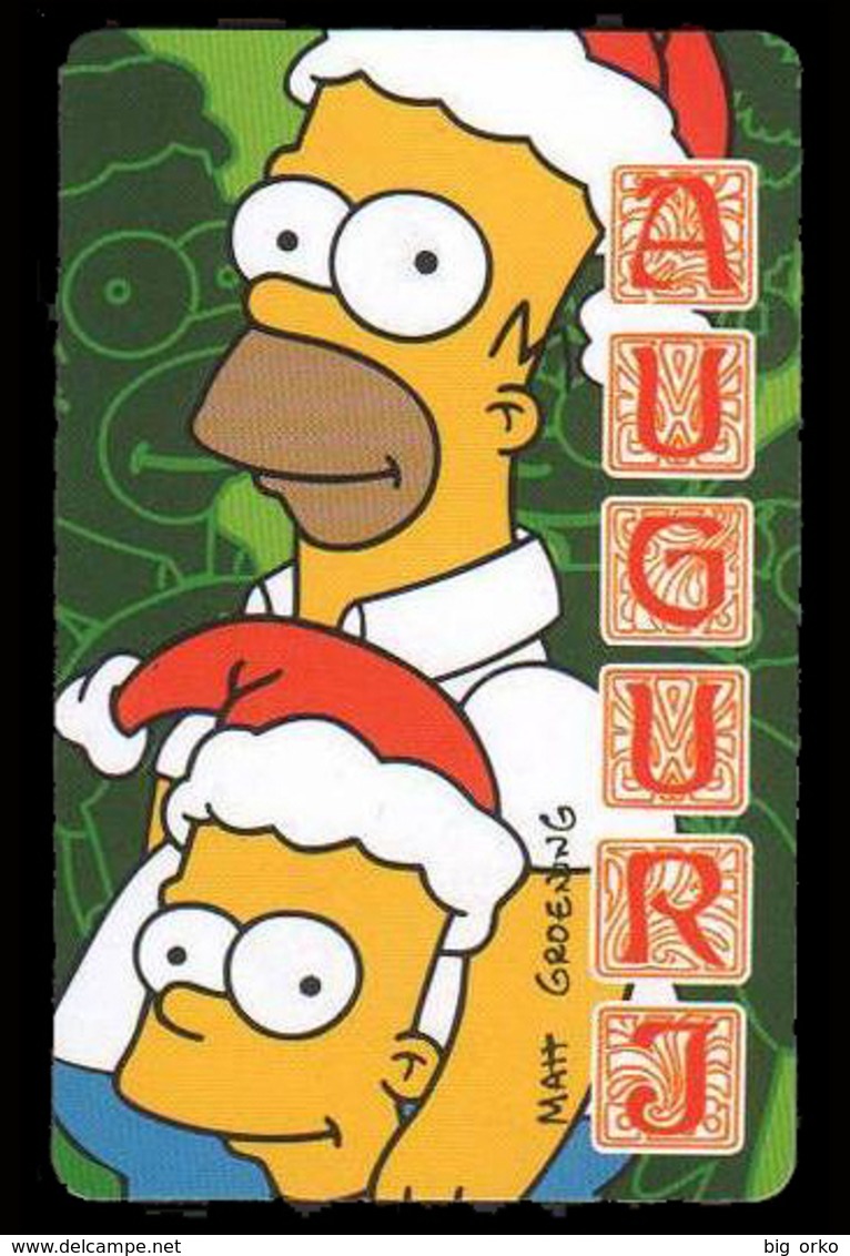 CARD - AUGURI Di NATALE (Simpsons: Homer & Bart) - Father Xmas
