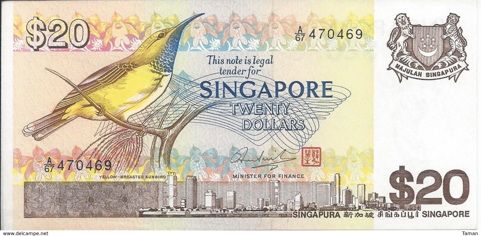 SINGAPOUR / SINGAPORE      20 Dollars  Nd(1979) - Concorde - Neuf(UNC) - Singapour