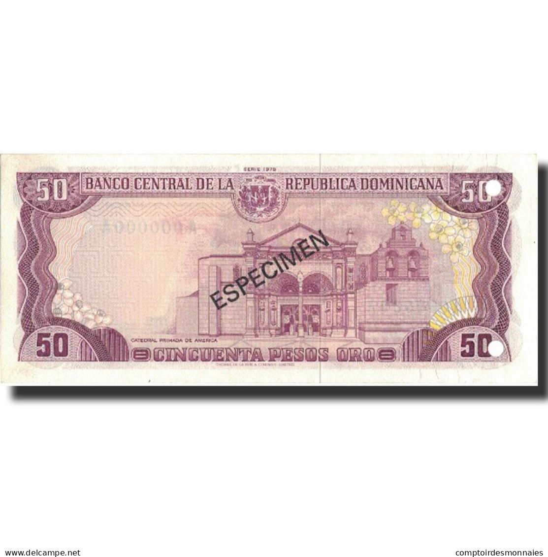 Billet, Dominican Republic, 50 Pesos Oro, 1978, 1978, Specimen, KM:121s1, NEUF - Repubblica Dominicana