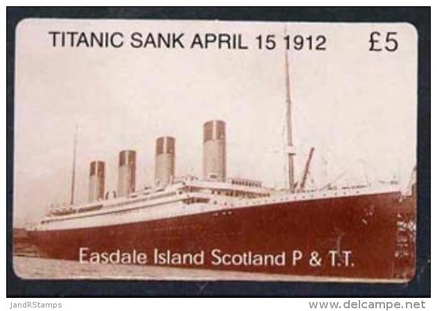 20513 (cinema) Telephone Card - Easdale Titanic #08 5 (collector's) Card (brown &amp; White From A Limited Edition Of 12 - Kino