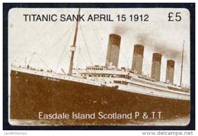 20515 (cinema) Telephone Card - Easdale Titanic #10 5 (collector's) Card (brown &amp; White From A Limited Edition Of 12 - Kino