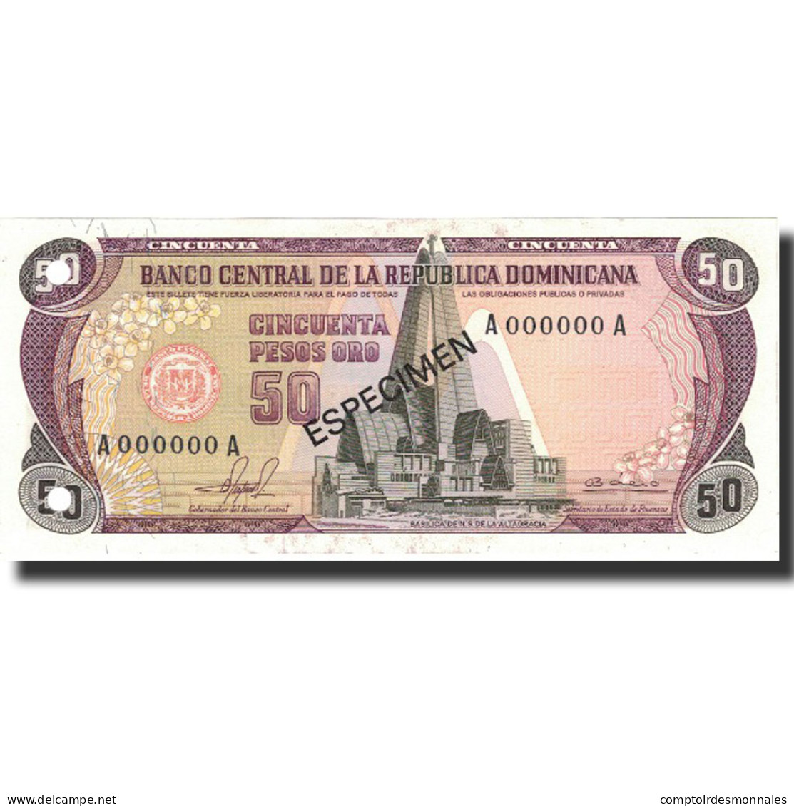 Billet, Dominican Republic, 50 Pesos Oro, 1981, 1981, Specimen, KM:121s1, NEUF - Repubblica Dominicana
