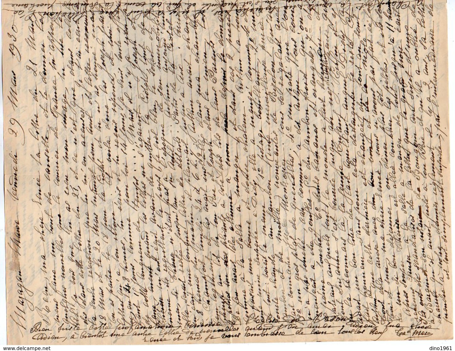 VP12.214 - Lettre De Mme La Comtesse De LEUSSE à MAZAGAN (Maroc ) Pour Mme La Comtesse De PERINI à MARSEILLE - Manuscripts