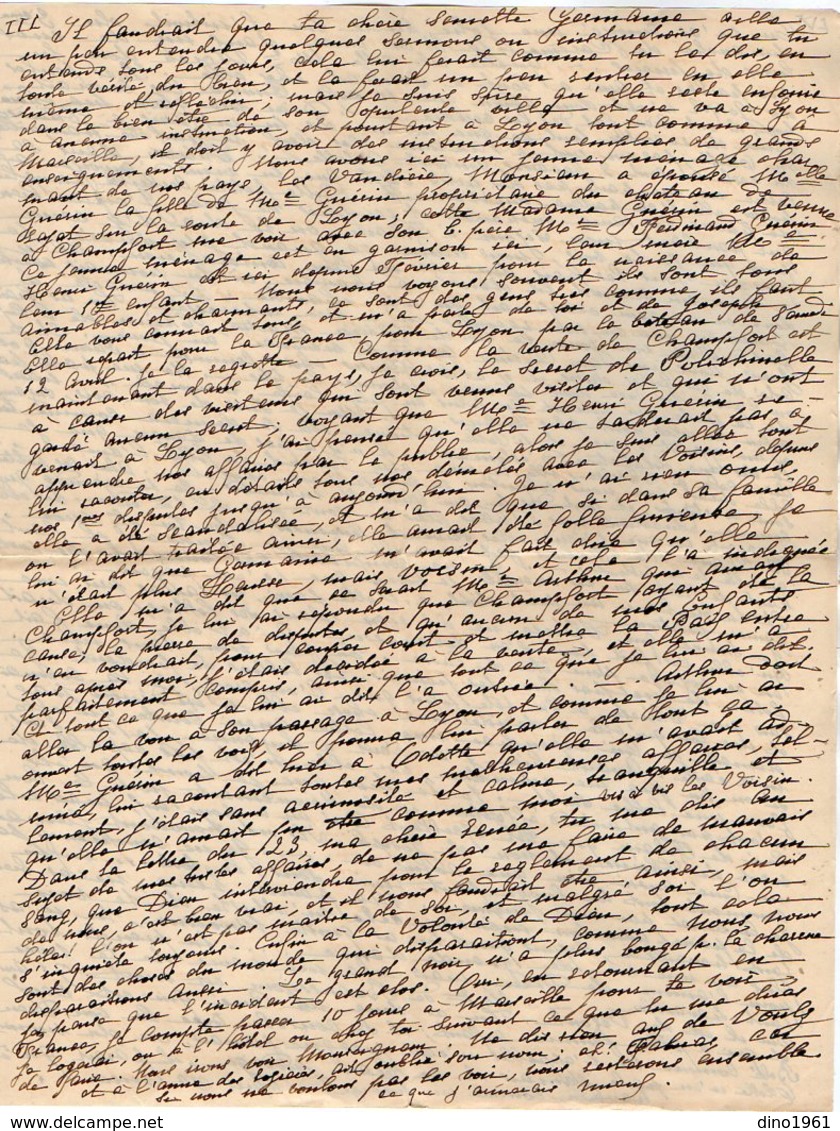 VP12.215 - Lettre De Mme La Comtesse De LEUSSE à MAZAGAN (Maroc ) Pour Mme La Comtesse De PERINI à MARSEILLE - Manuscripts