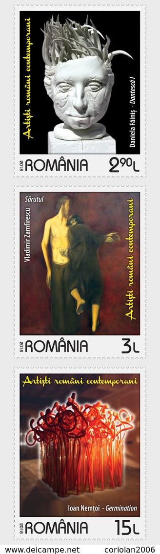 Romania 2018 / Contemporary Romanian Artist / Set 3 Stamps - Unused Stamps