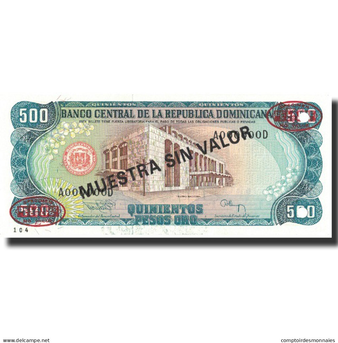 Billet, Dominican Republic, 500 Pesos Oro, 1994, 1994, Specimen, KM:137s2, NEUF - Repubblica Dominicana