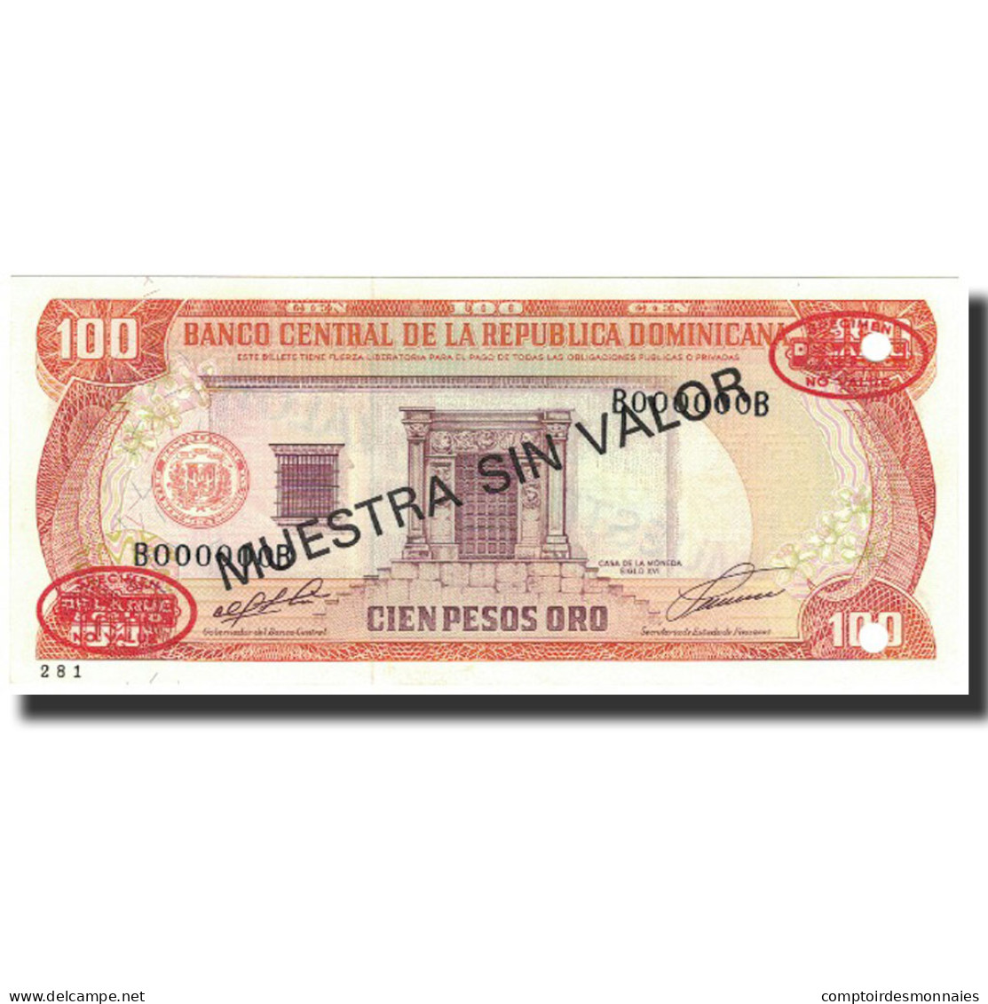 Billet, Dominican Republic, 100 Pesos Oro, 1991, 1991, Specimen, KM:136s1, NEUF - Repubblica Dominicana