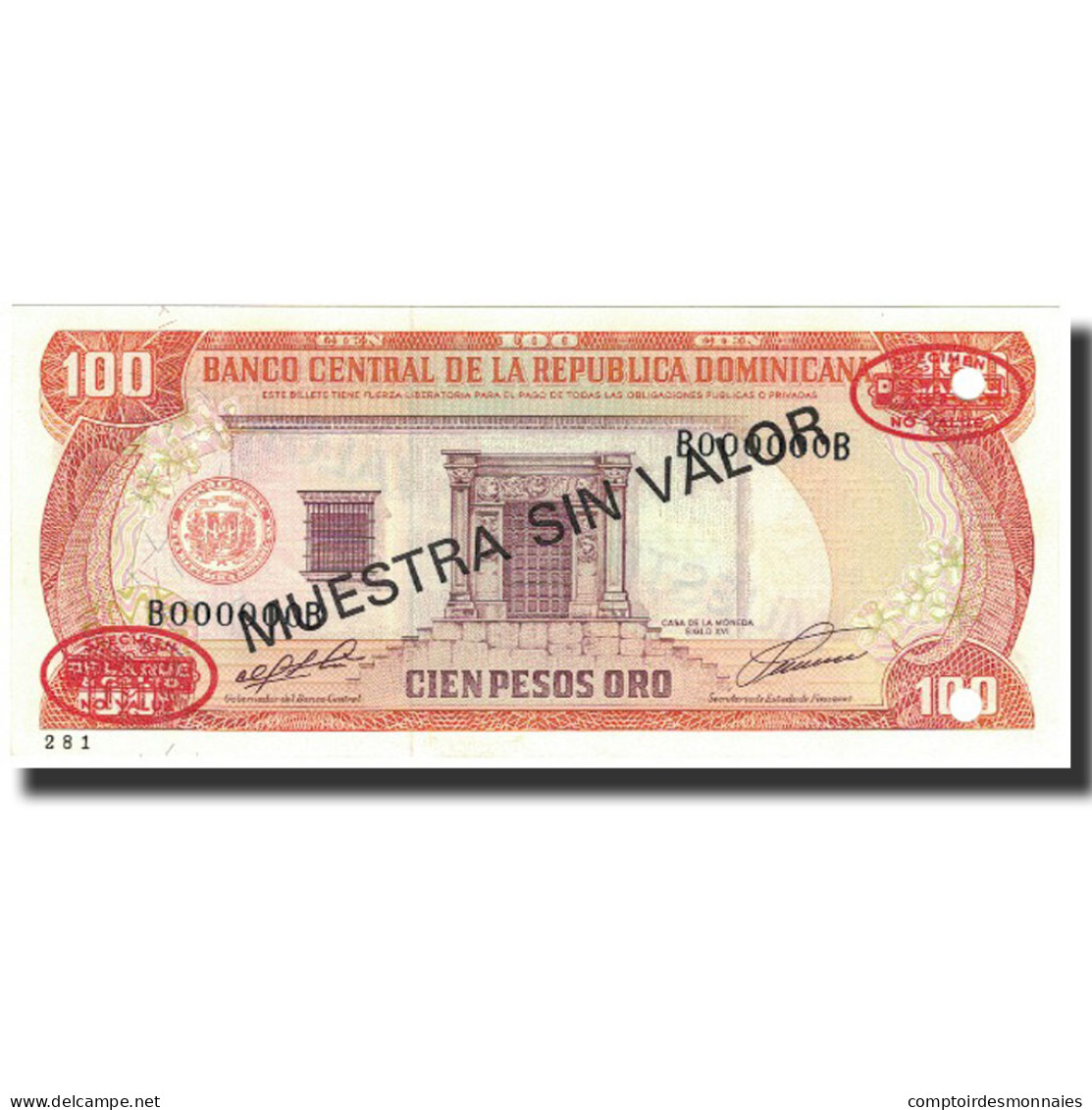 Billet, Dominican Republic, 100 Pesos Oro, 1991, 1991, Specimen, KM:136s1, NEUF - Dominicaine