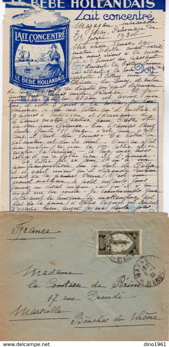 VP12.220 - Lettre De Mme La Comtesse De LEUSSE à MAZAGAN (Maroc ) Pour Mme La Comtesse De PERINI à MARSEILLE - Manuscripts