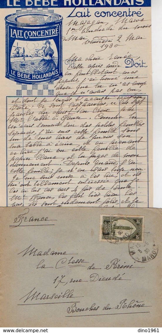 VP12.222 - Lettre De Mme La Comtesse De LEUSSE à MAZAGAN (Maroc ) Pour Mme La Comtesse De PERINI à MARSEILLE - Manuscripts
