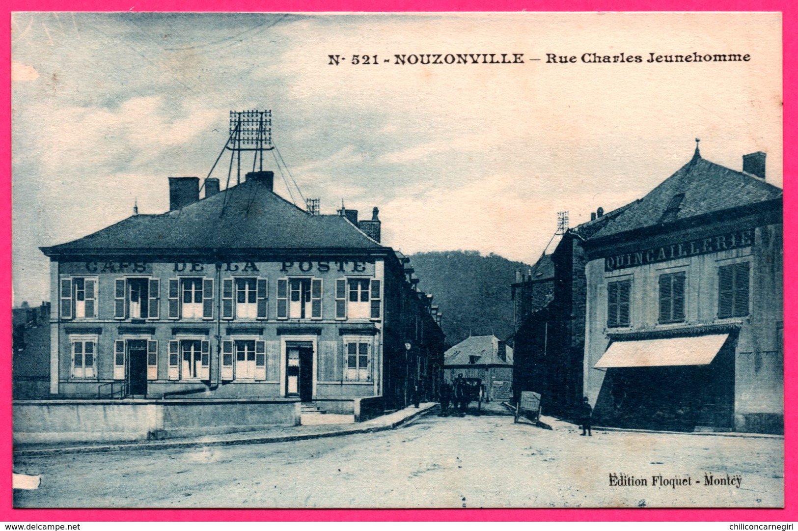 Nouzonville - Rue Charles Jeunehomme - Café De La Poste - Quincaillerie - Animée - Edit. FLOQUET - Other & Unclassified