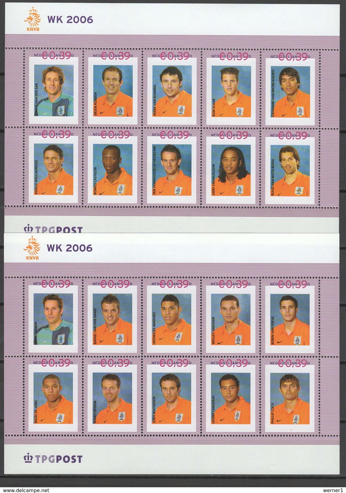 Netherlands 2006 Football Soccer World Cup 2 Sheetlets MNH - 2006 – Germany