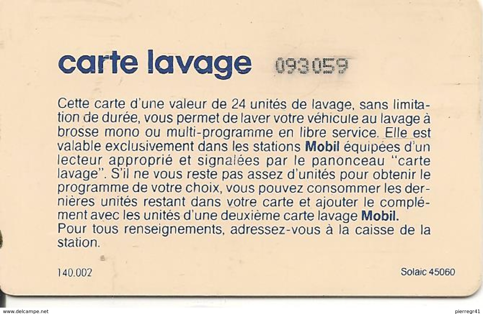 CARTEµ-PUCE-SO3--LAVAGE-MOBIL-24-UNITES-TBE - Lavage Auto