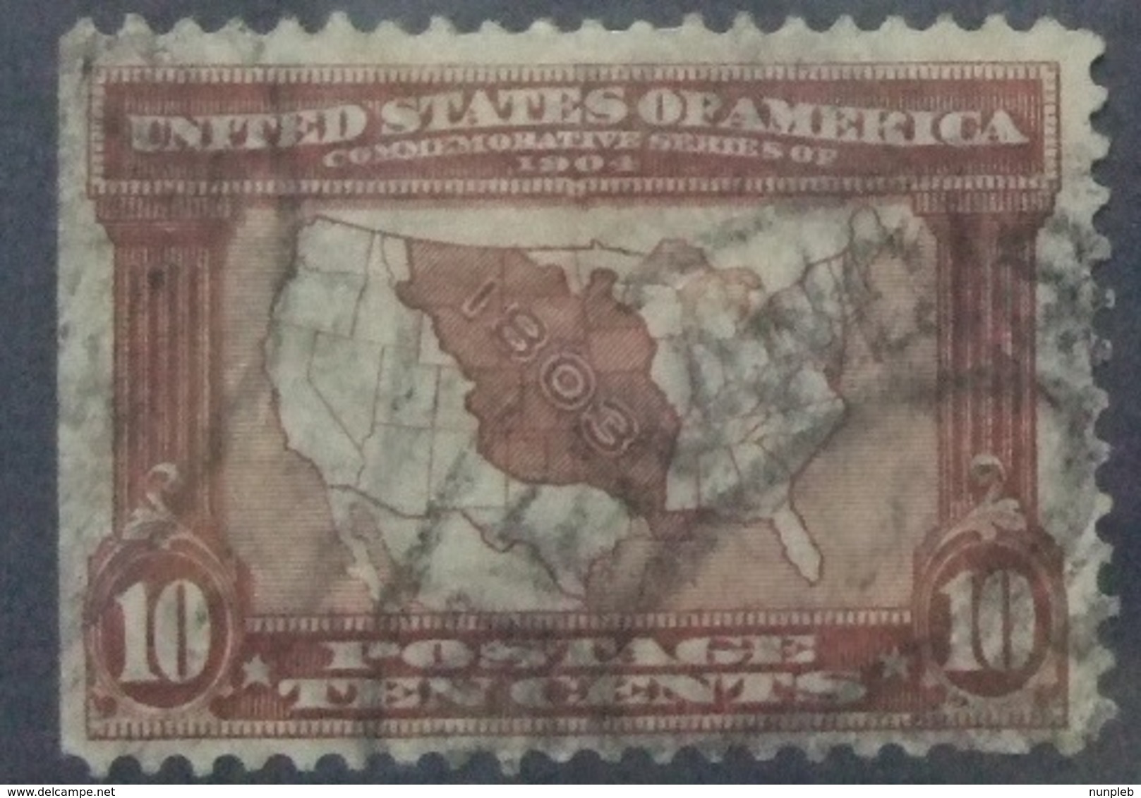 USA - 1904 - Commemorative Series - St.Louis And `Louisiana Purchase` - 10 Cent Brown Used - Usados