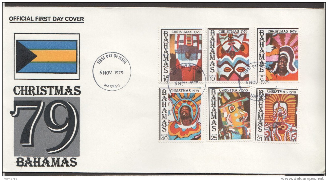 1979 Chrsitmas Issue Goombay Carnival Costumes  Complete Set On Single FDC - Bahamas (1973-...)