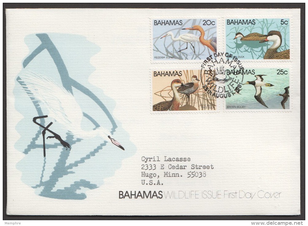 1981  Ducks  - Complete Set On Single FDC - Bahamas (1973-...)