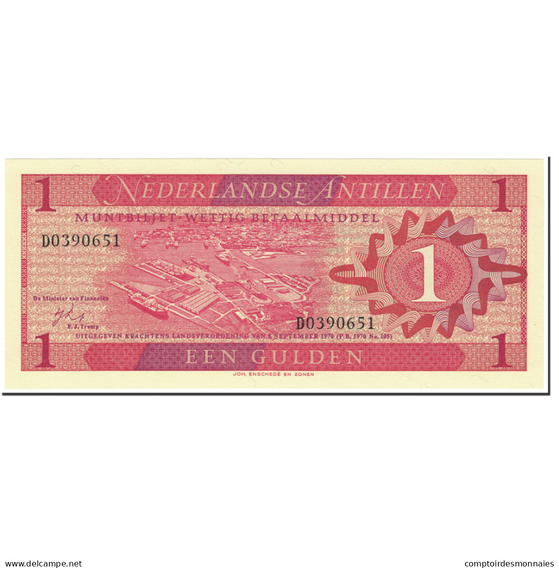 Billet, Netherlands Antilles, 1 Gulden, 1970, 1970-09-08, KM:20a, NEUF - Nederlandse Antillen (...-1986)