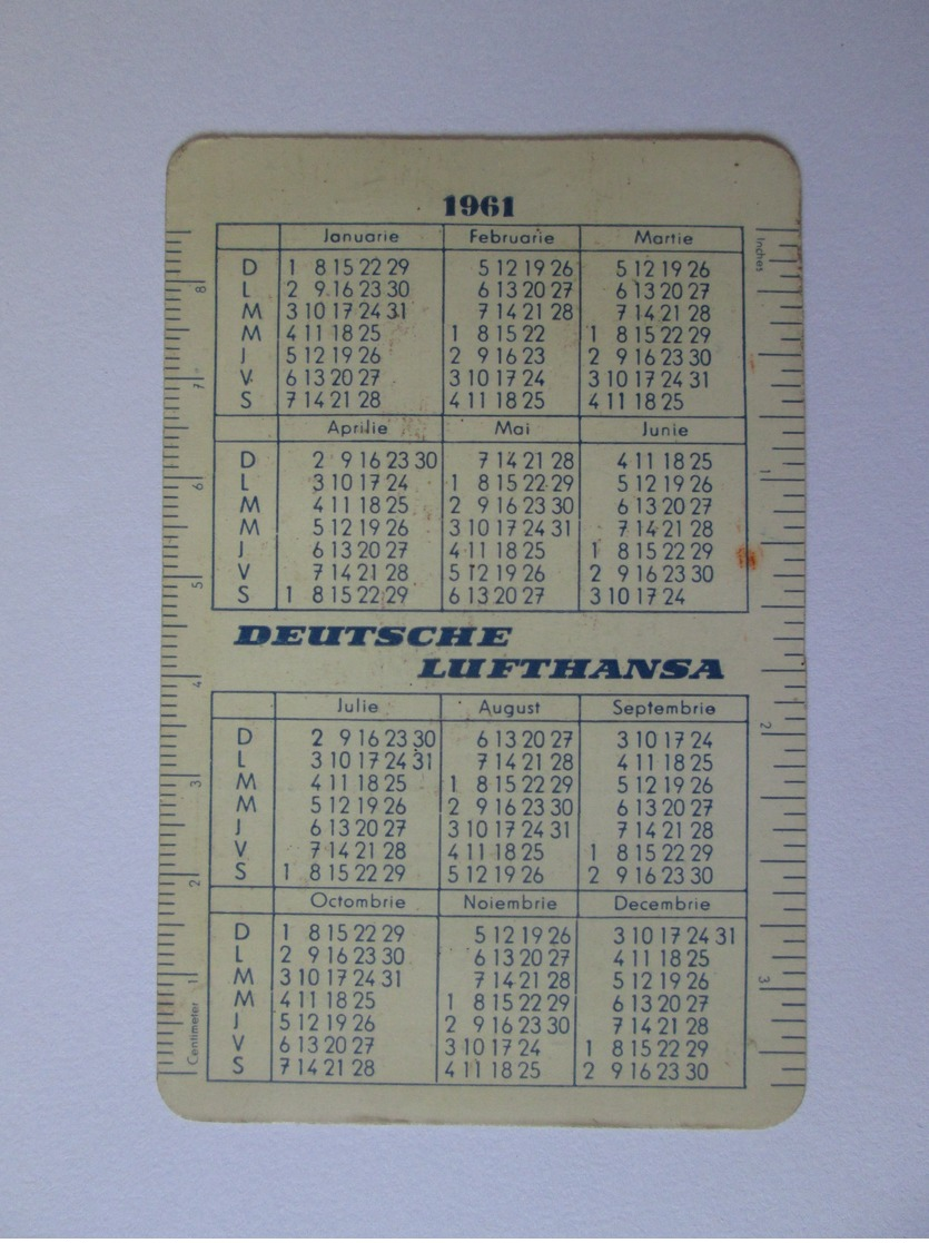 Rare! Romanian Deutsche Lufthansa-GDR(represented By Tarom) Pocket Calendar From 1961 - Small : 1961-70