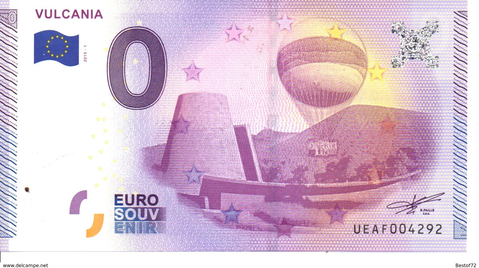 Billet Touristique 0€ Vulcania 2015-1 (63) - Other & Unclassified